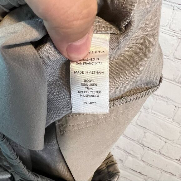 Athleta Linen Bali Ankle Cuffed Grey Pants size 4 - Picture 8 of 9